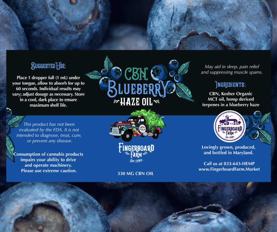 CBN Platinum Blueberry Kush OIL 330 mg - Fingerboard Farm near Fred...