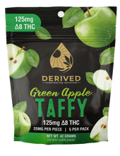 Load image into Gallery viewer, 25mg - Delta 8 - Green Apple Taffy (5-PACK BAG)