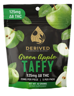 25mg - Delta 8 - Green Apple Taffy (5-PACK BAG)
