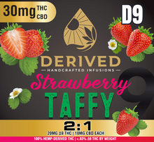 Load image into Gallery viewer, 20mg Delta 9 + 10mg CBD Strawberry Taffy