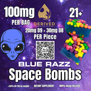 50mg *Delta 9 + Delta 8* - Blue Razz Space Chews