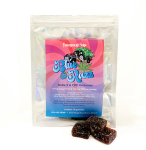 10mg Delta 9 + 100mg CBD Blue Razz Gummies