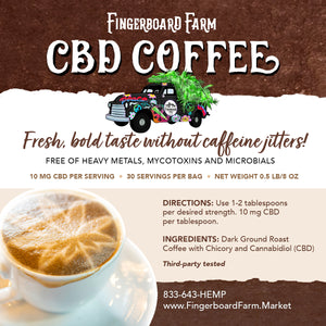 Fingerboard Farm CBD 1/2 Pound Ground Coffee - 20 mg CBD per serving!