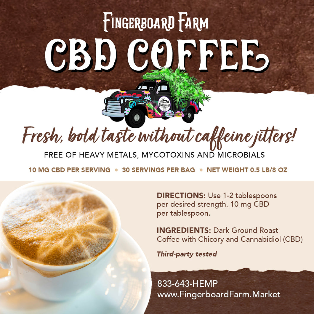 Fingerboard Farm CBD Coffee - 20 mg per serving!