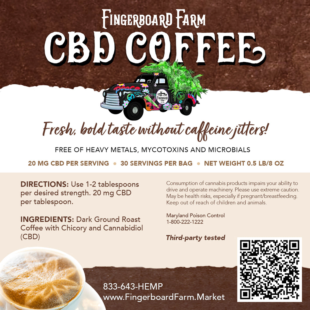 CBD Ground Coffee – Organic, Infused, Low Caffeine Blend