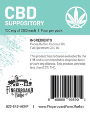 Load image into Gallery viewer, 100mg CBD Full-Spectrum Suppositories