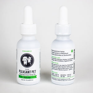 CBD for Pets – Pain and Anxiety Relief The Pleasant Pet Oil – 300 mg Per Bottle